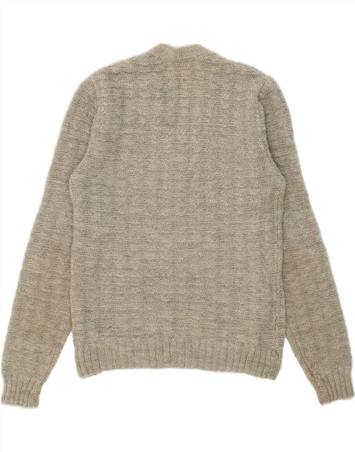 VINTAGE Womens V-Neck Jumper Sweater UK 12 Medium Grey Vintage Vintage and Second-Hand Vintage from Messina Hembry 