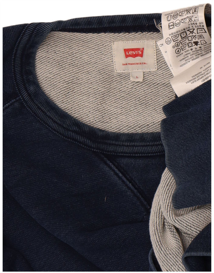 Pulover pentru bărbați Levi's Pulover mare din bumbac bleumarin