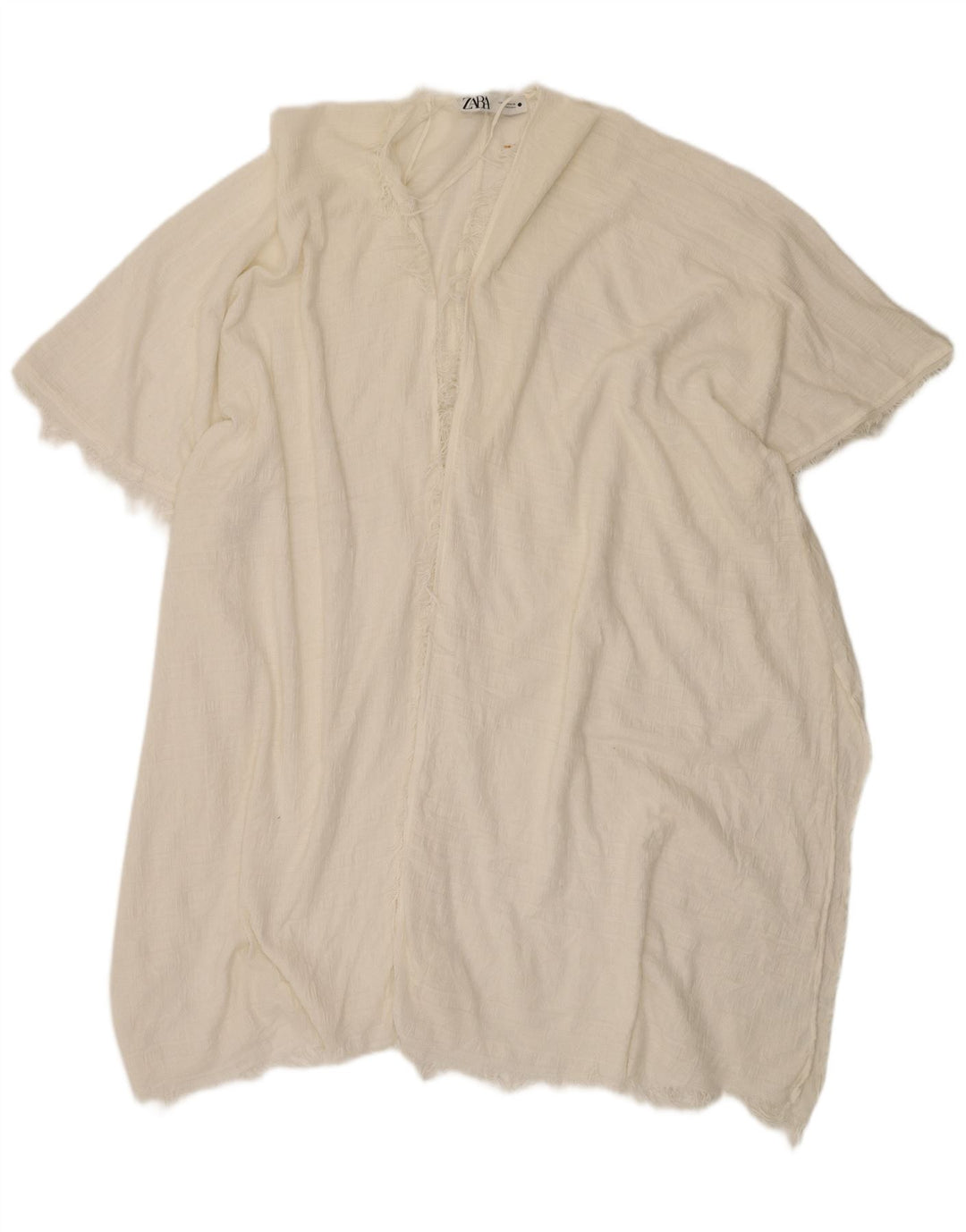 Top cardigan supradimensionat cu mânecă scurtă pentru femei Zara UK 14 Medium White