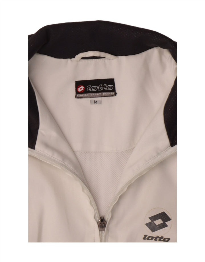 LOTTO Boys Tracksuit Top Jacket 11-12 Years Medium White Colourblock Vintage Lotto and Second-Hand Lotto from Messina Hembry 