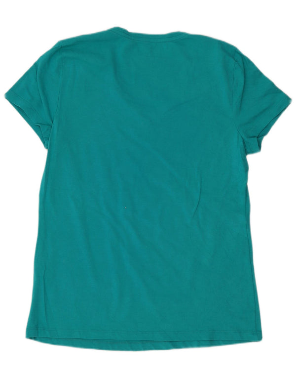 Nautica Womens T-Shirt Top UK 12 Medium Green Cotton