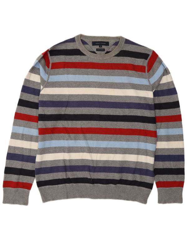 Pulover Tommy Hilfiger pentru bărbați, cu decolteu, în dungi medii, multicolore