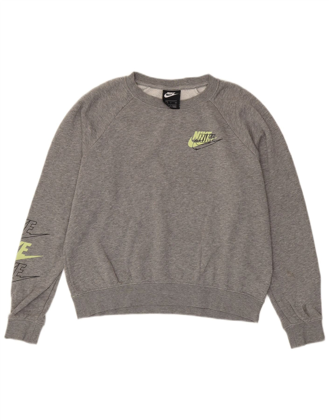 Pulover oversized crop Nike pentru femei UK 10 mic, gri, pete