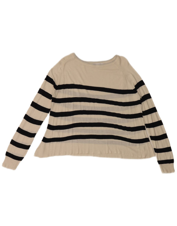 Pulover pentru damă Zara, cu gât de barcă, Marea Britanie 14 Medium, cu dungi albe