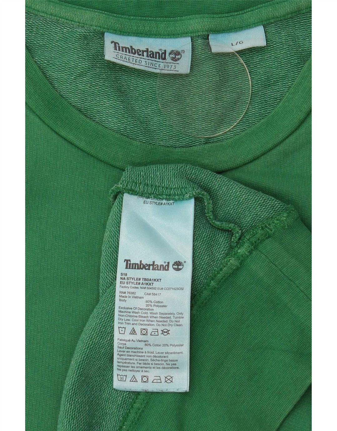 Hanorac pentru bărbați Timberland Jumper mare din bumbac verde