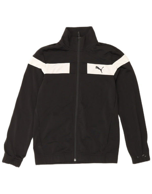 Jachetă de trening Puma pentru băieți 11-12 ani, negru, poliester color bloc