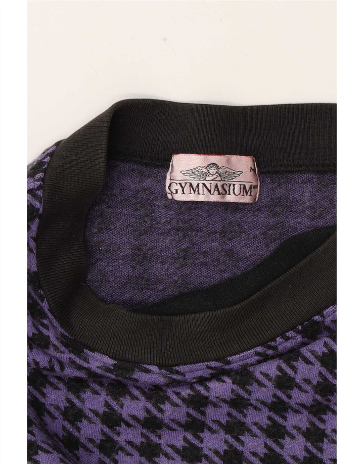 Top pentru femei Gymnasium cu mânecă lungă UK 14 Medium Purple Houndstooth
