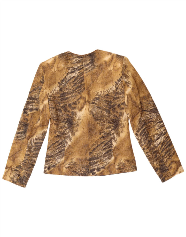 Jachetă vintage pentru femei cu 3 nasturi IT 42 Maro Mediu Animal Print