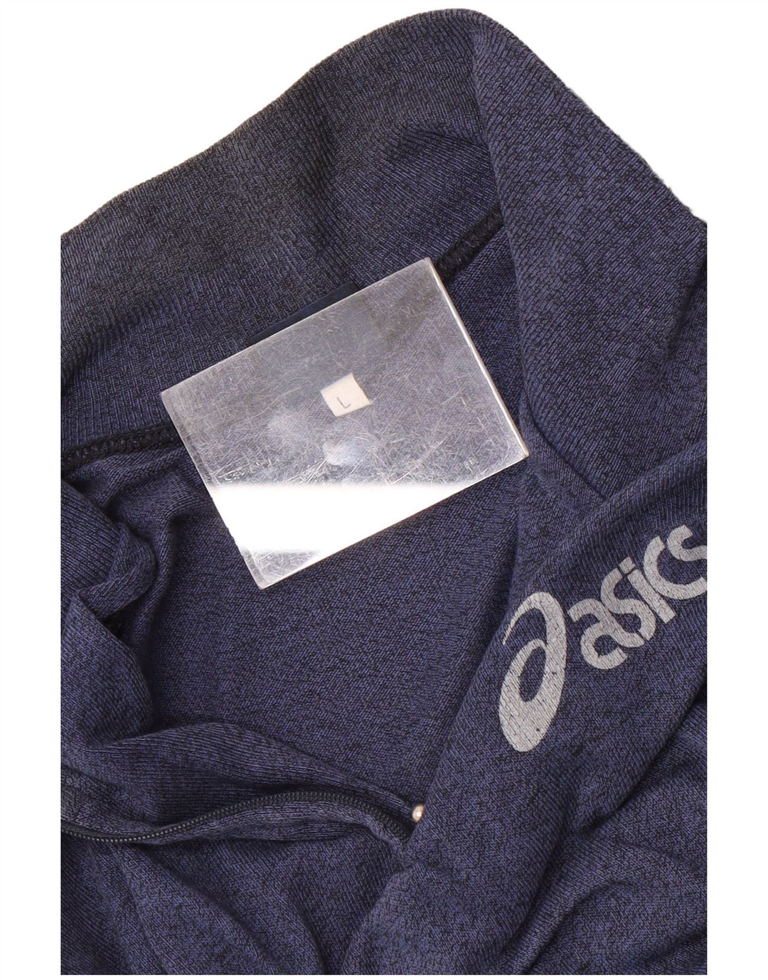 Pulover Asics pentru bărbați, cu grafic, cu fermoar, cu gât, colorat mare, albastru