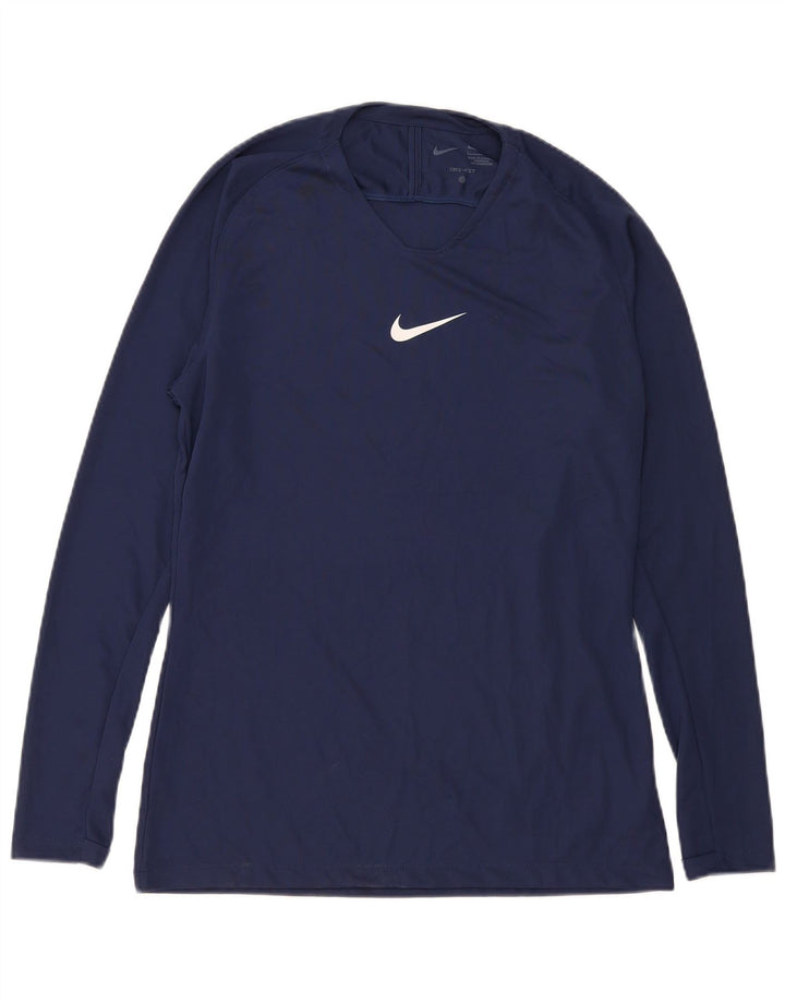 Nike Dri Fit Slim Fit Top cu mânecă lungă, mare, albastru, poliester