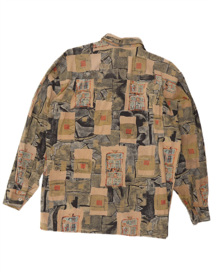 Cămașă Vintage bărbați mare, multicoloră, mozaic din bumbac