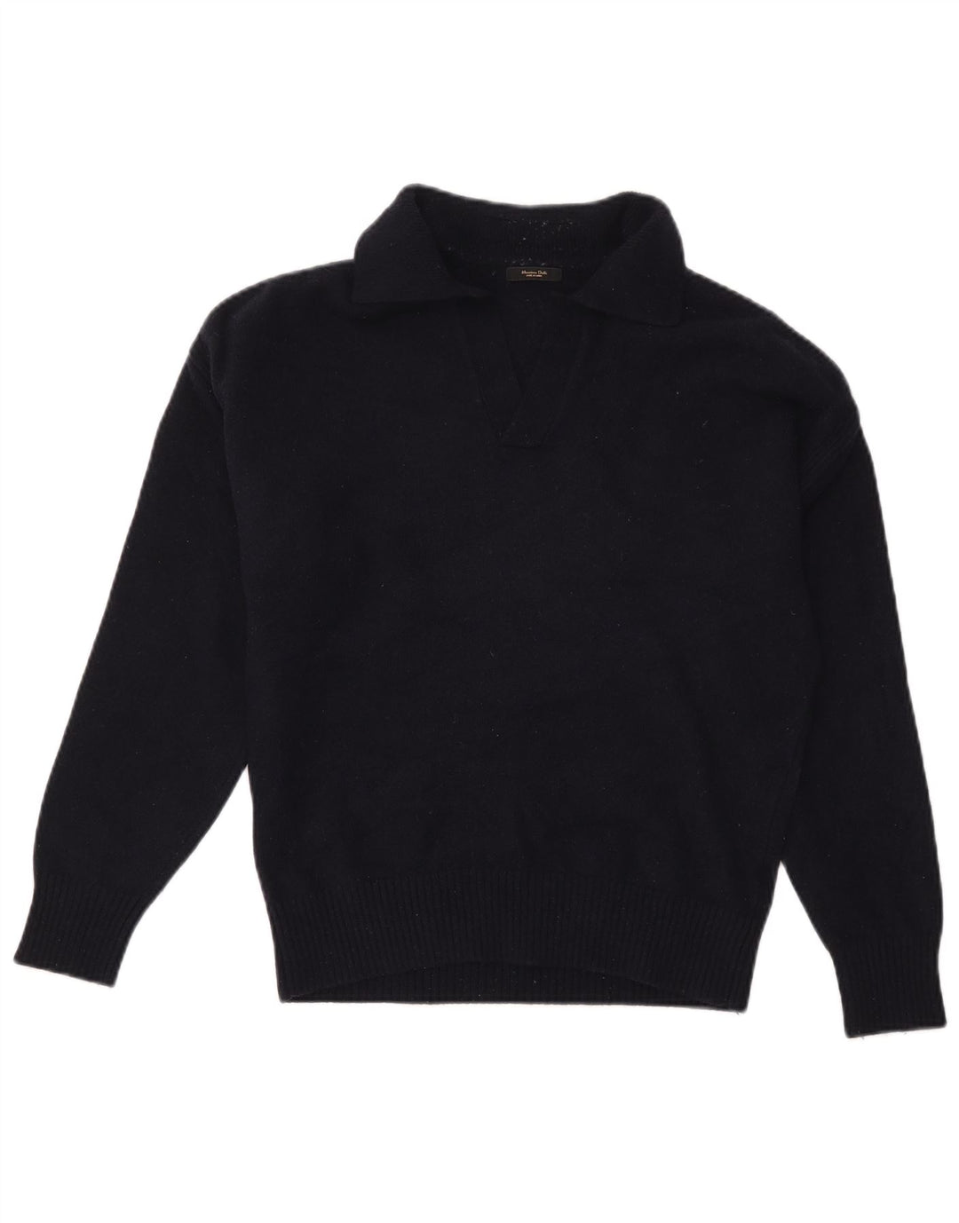 MASSIMO DUTTI Pulover cu gât polo pentru femei UK 14 Mediu Lână bleumarin