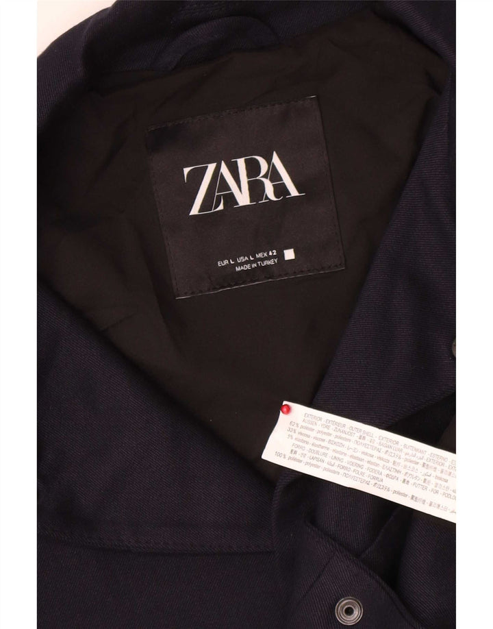 Bomber pentru bărbați Zara UK 40 mare, albastru, poliester