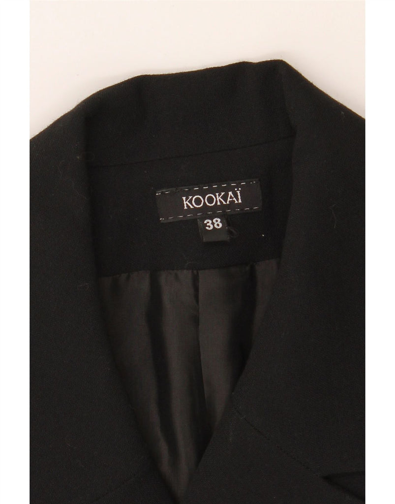 KOOKAI Womens Double Breasted Blazer Jacket EU 38 Medium Black Wool Vintage Kookai and Second-Hand Kookai from Messina Hembry 