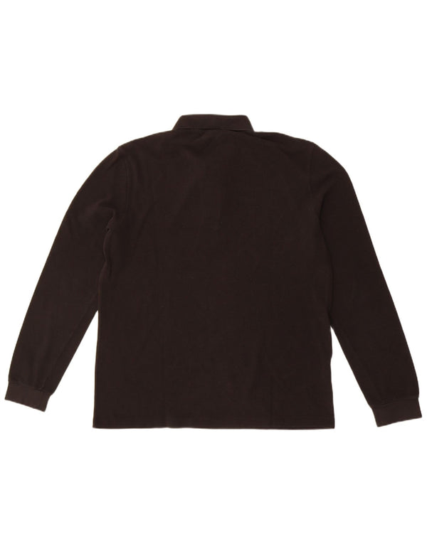 Tricou polo Lacoste pentru bărbați cu mânecă lungă, cu formă clasică, mărimea 4, bumbac mediu negru