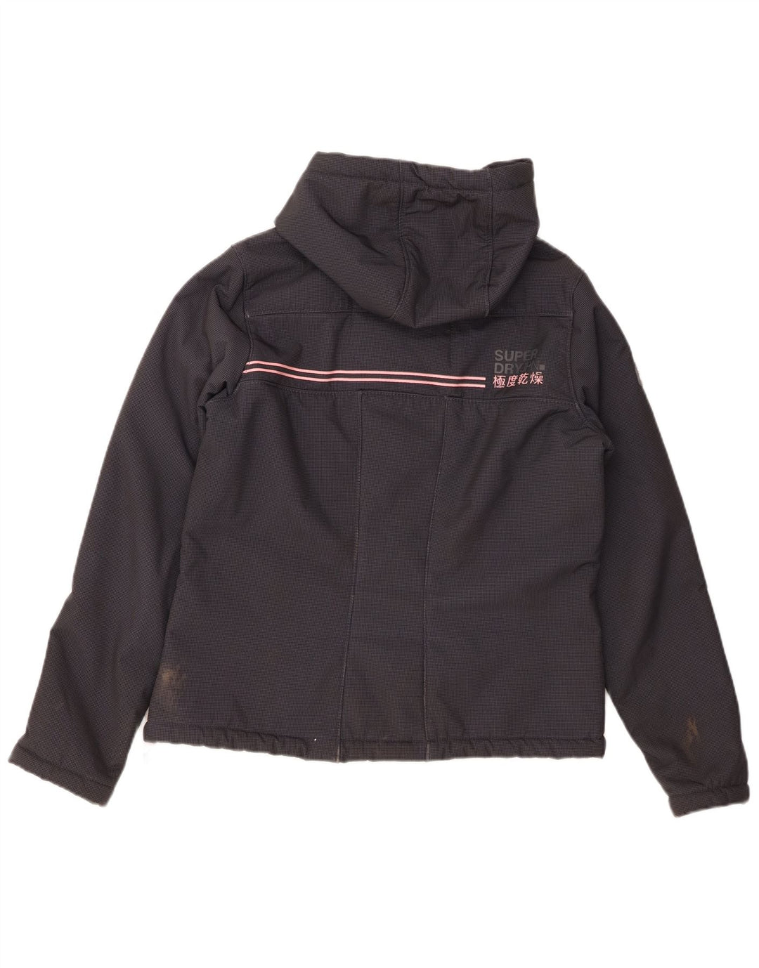 SUPERDRY Windtrekker Windbreaker pentru femei cu glugă, UK 14, mare, gri