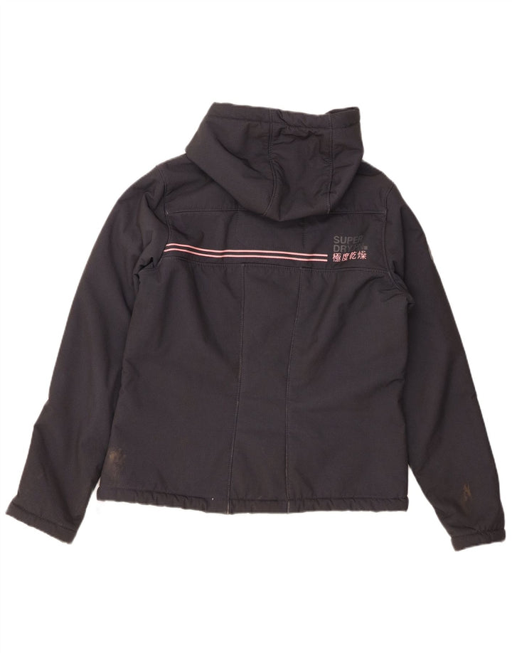 SUPERDRY Windtrekker Windbreaker pentru femei cu glugă, UK 14, mare, gri