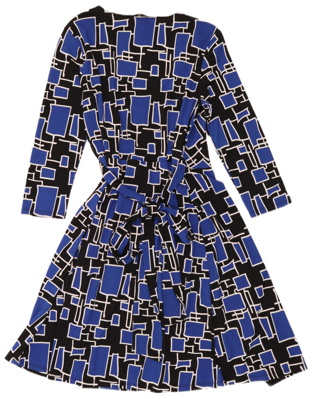 Rochie Wrap pentru femei Dkny, cu maneci 3/4, marime unica, poliester geometric albastru