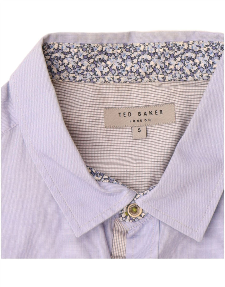 Cămașă cu mânecă scurtă pentru bărbați Ted Baker Mărimea 5 XL Bumbac albastru