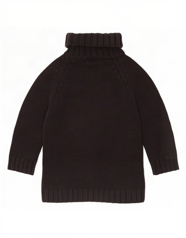 Gap Womens 3/4 Sleeve Roll Neck Jumper Sweater UK 4 XS Black Cotton