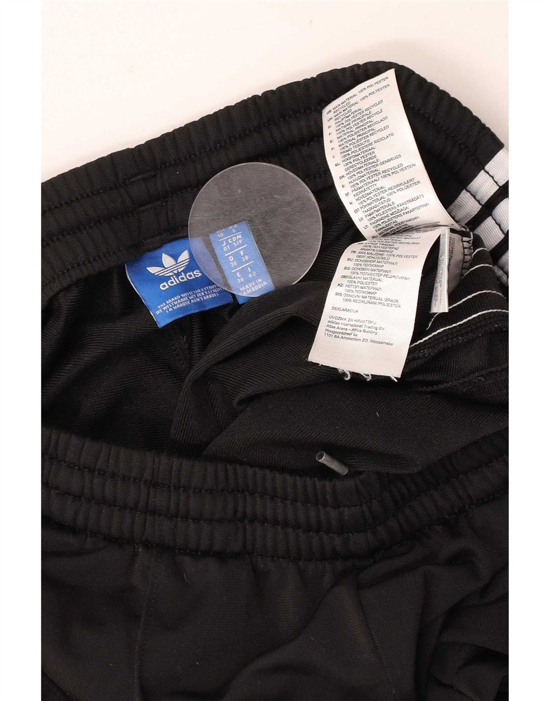 Pantaloni de trening Adidas pentru femei UK 10 Poliester negru mic