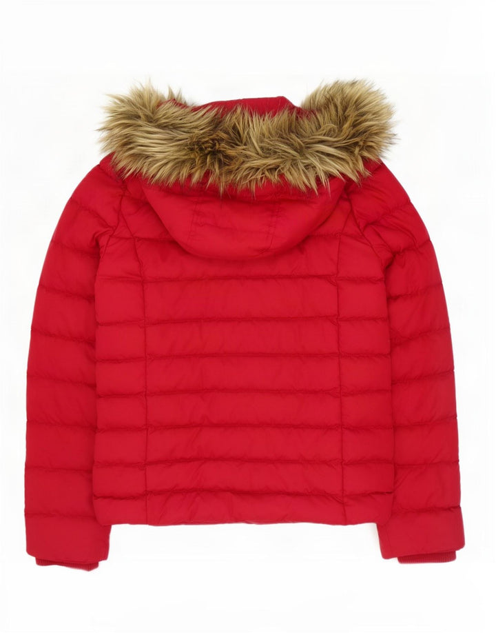 Jachetă căptușită cu glugă pentru femei Tommy Hilfiger UK 10 Poliester roșu mic