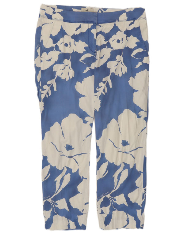 Cerruti 1881 Pantaloni tăiați pentru femei IT 42 Medium L30 L24 Albastru Floral
