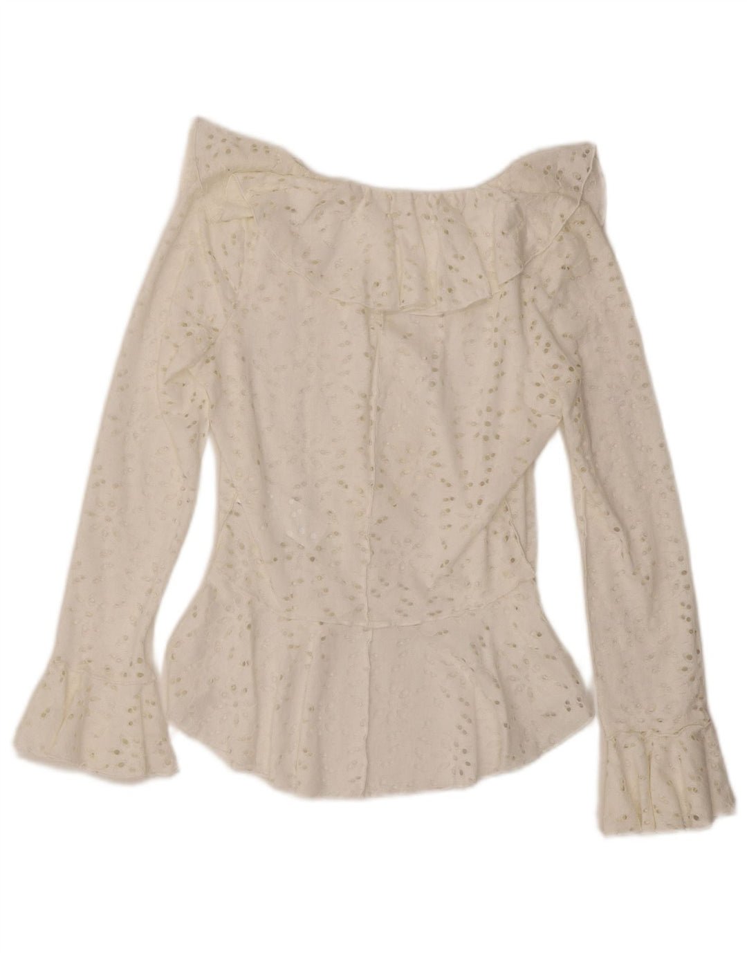 Bluză cămașă asimetrică pentru femei Desigual UK 12 Bumbac alb mediu