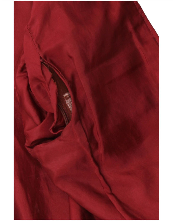 Jachetă de piele vintage pentru femei IT 46 Large Burgundy