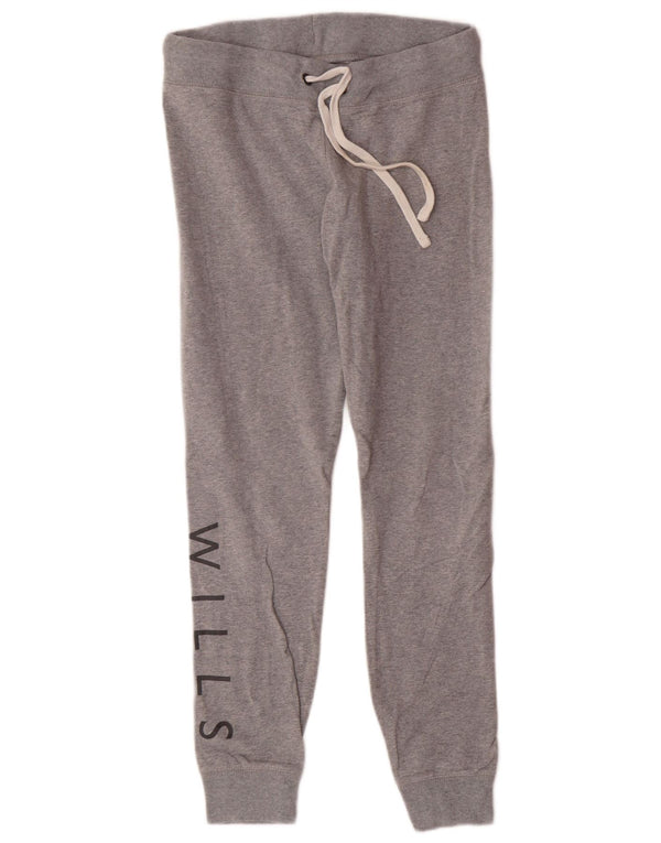 JACK WILLS Pantaloni de trening grafic pentru femei Pantaloni de jogging UK 12 Gri mediu