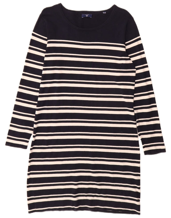 Gant Rochie Jumper cu mânecă lungă pentru femei UK 14 Medium Bleumarin în dungi