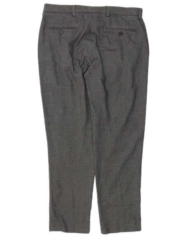 Marks & Spencer Pantaloni de costum croiți pentru bărbați L34 L28 Poliester gri