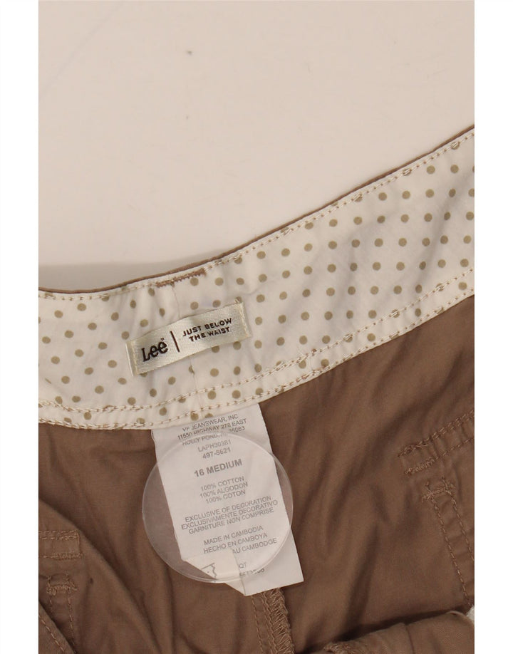 Pantaloni scurti cargo LEE pentru femei US 16 2XL W37 maro bumbac