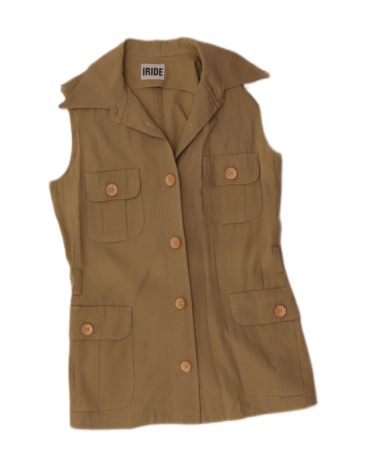 Gilet utilitar vintage pentru femei UK 12 Medium Khaki
