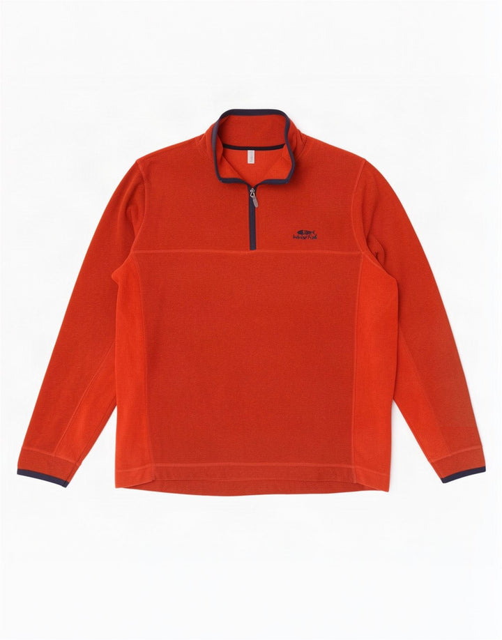 Pulover din lână pentru bărbați Weird Fish, cu fermoar și gât, 2XL maro, poliester color bloc