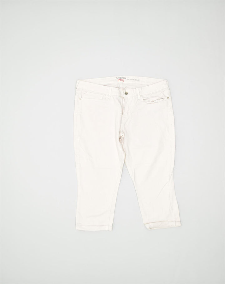 DENIZEN BY LEVI'S Womens Capri Trousers W34 L23 White Cotton | Vintage | Thrift | Second-Hand | Used Clothing | Messina Hembry 