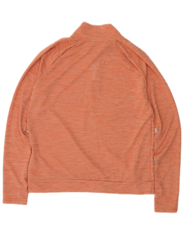 Top de trening Nike Dri Fit Zip Neck Pullover pentru femei UK 14 portocaliu mediu