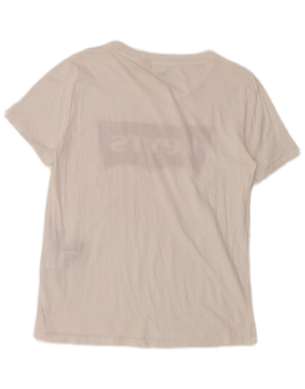 Tricou grafic Levi's pentru femei Top UK 10 Small White Bumbac