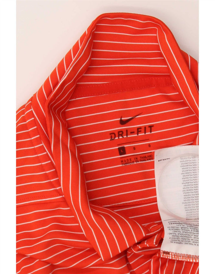 Tricou polo Nike pentru bărbați Dri Fit Poliester mare portocaliu cu dungi