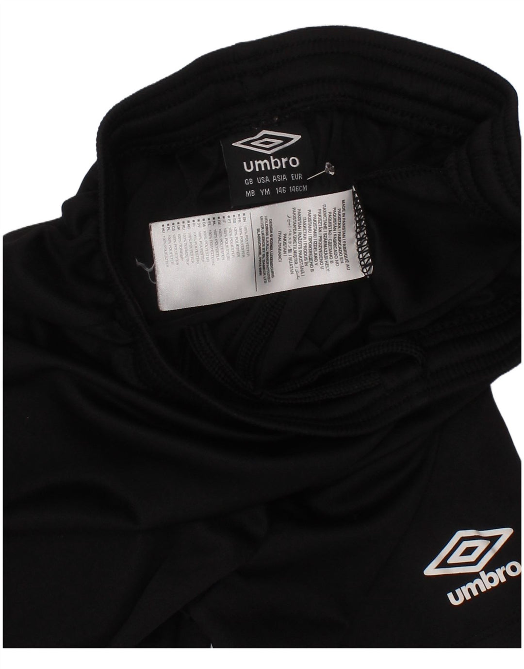 Pantaloni scurti sport pentru băieți Umbro 9-10 ani poliester negru mediu