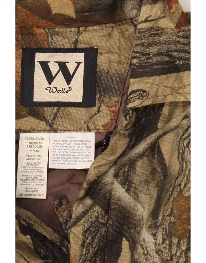 Salopeta cu maneca lunga pentru baieti VINTAGE 15-16 ani bumbac floral kaki