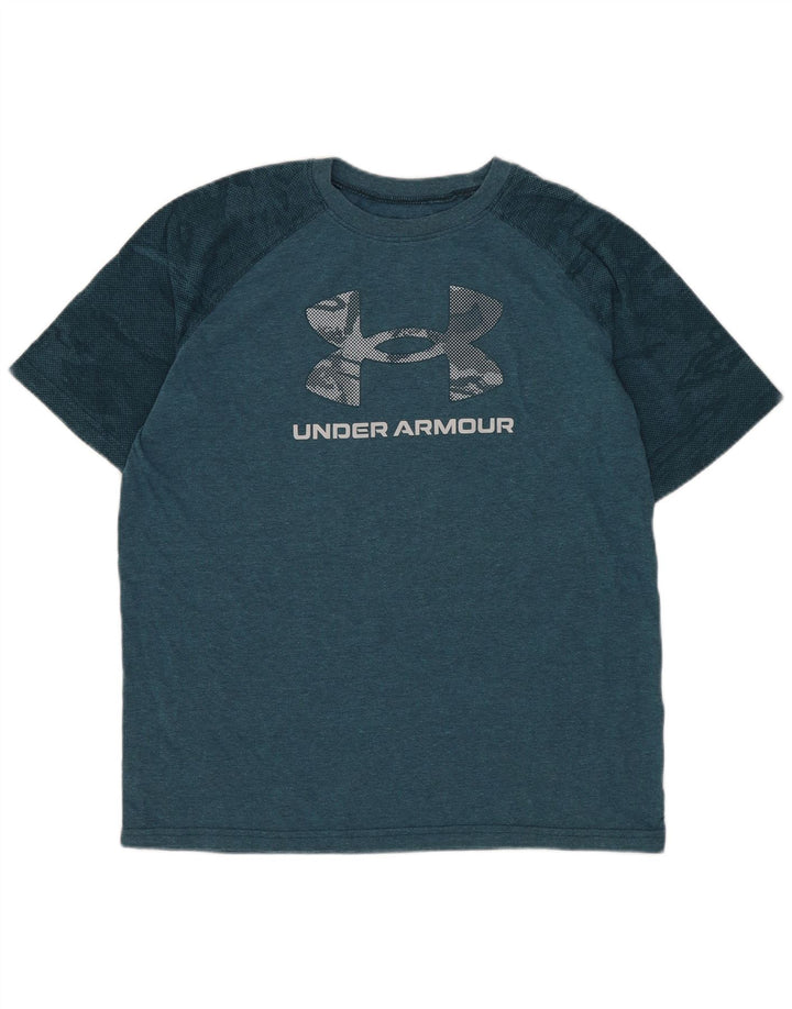 Tricou grafic Under Armour pentru băieți Top 11-12 ani mare albastru