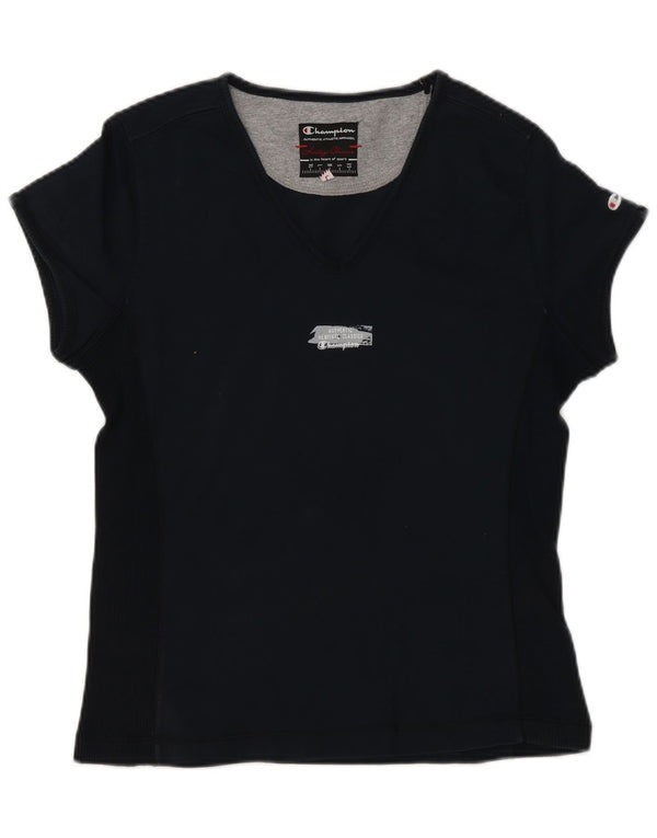 Tricou cu grafic Champion Heritage Classics pentru femei Top UK 14 Large Bleumarin