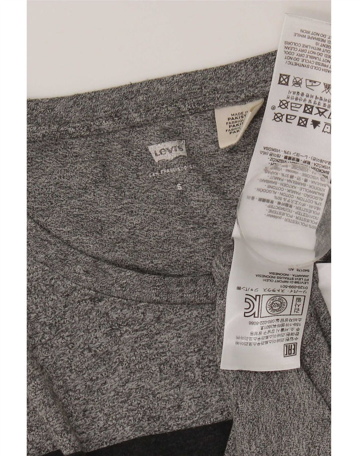Tricou cu grafică Levi's pentru femei Top UK 10 Small Grey Flecked Poliester