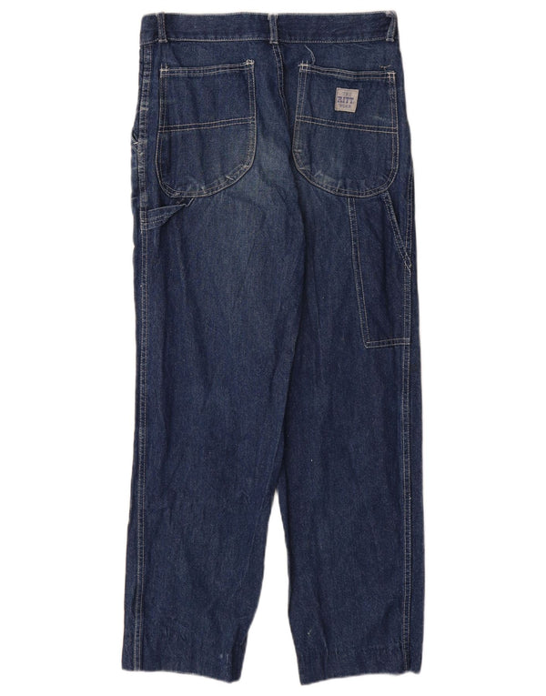 Blugi drepti cargo vintage pentru femei W29 L29 bumbac bleumarin