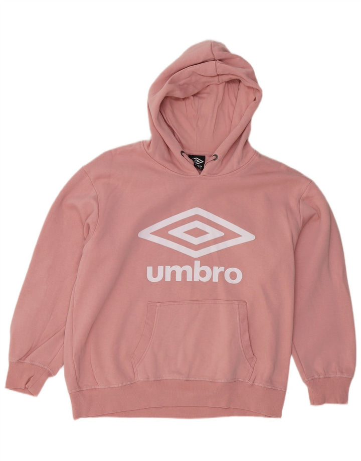 Pulover Umbro pentru bărbați cu capota, bumbac, roz mediu