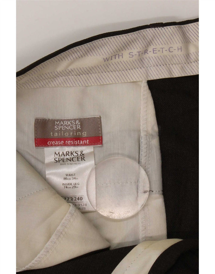 Pantaloni chino drepți pentru bărbați Marks & Spencer L34 L29 Poliester maro
