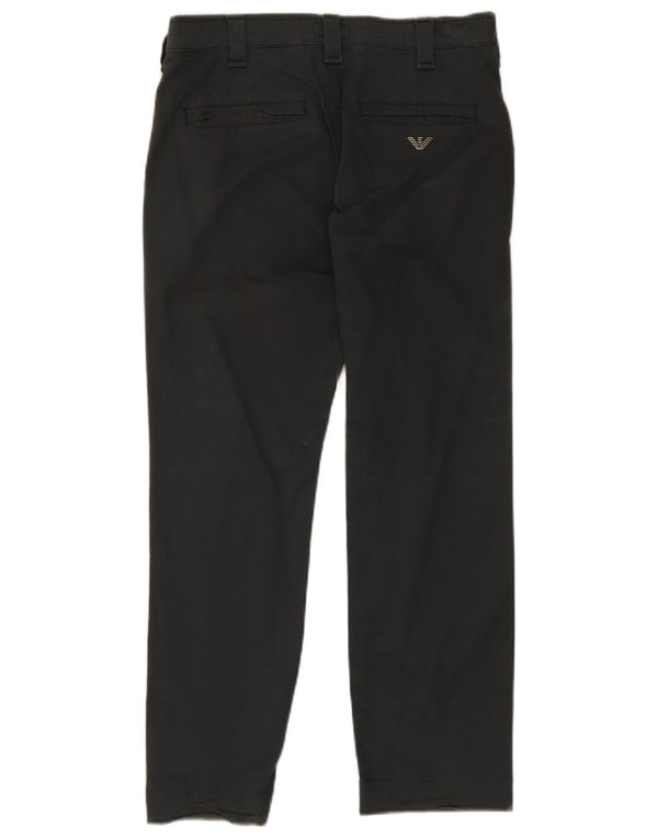 Armani Pantaloni Chino Drepți Bărbați EU 46 Mici L30 L28 Bumbac gri