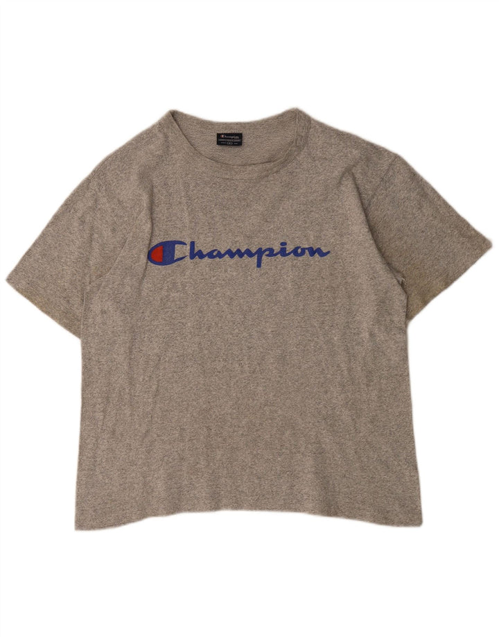 CHAMPION Womens Graphic T-Shirt Top UK 14 Medium Grey