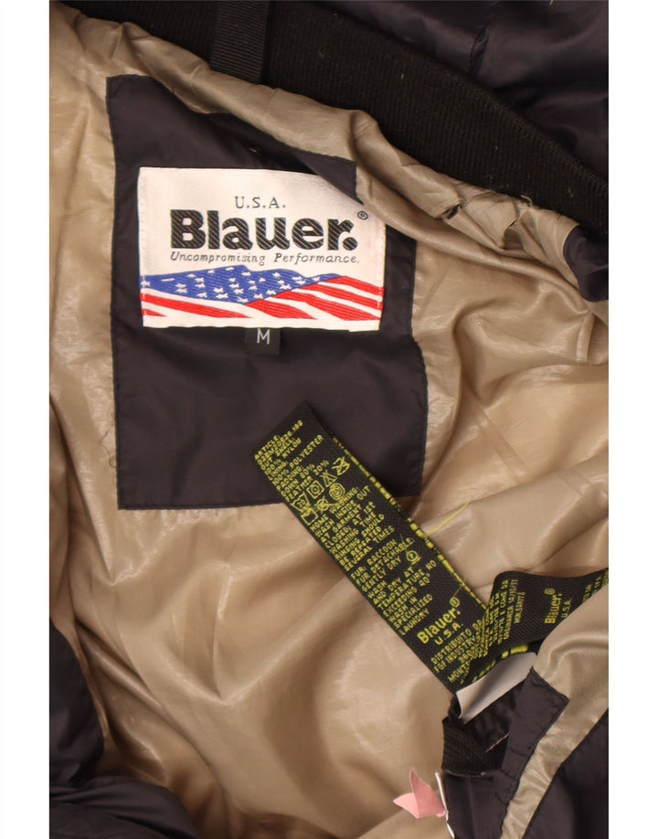Jachetă căptușită cu glugă Blauer pentru bărbați UK 38 Medium Black Nylon